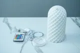 3D Printed RGB LED Modern Table Lamp  – Soft Ambient Lighting for Home and Office - Type B - Angle & Detail View | Superb Tech India